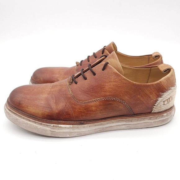 Bed Stu Mens 8.5 Holmes Brown Leather Lace Up Shoes Oxford Bench Made Distressed - Picture 3 of 8